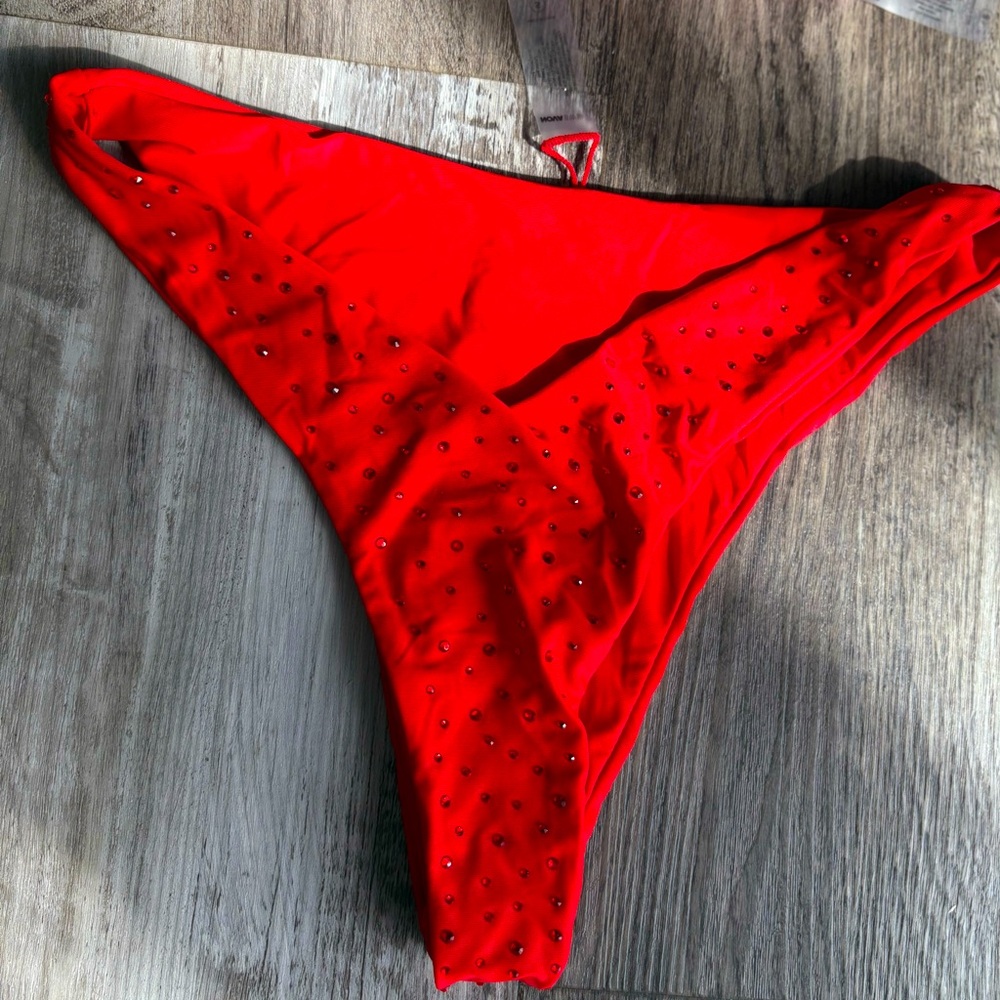 Red Rhinestone Bikini Set 👙 - Picture 5 of 7